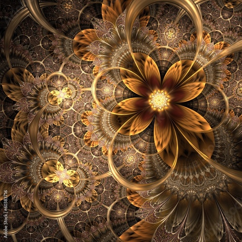 Fototapeta do kuchni Colorful fractal flower pattern