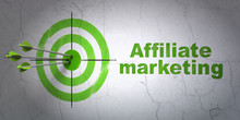 Finance Concept: Target And Affiliate Marketing On Wall