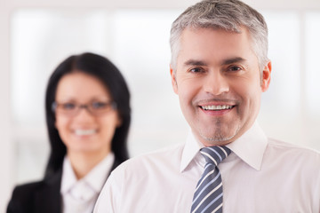 Wall Mural - Cheerful business people.