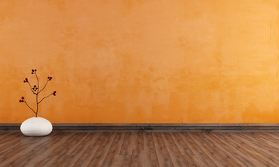 Empty orange room