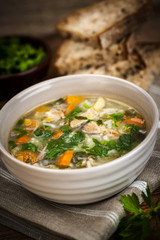 Poster - Chicken soup with rice and vegetables