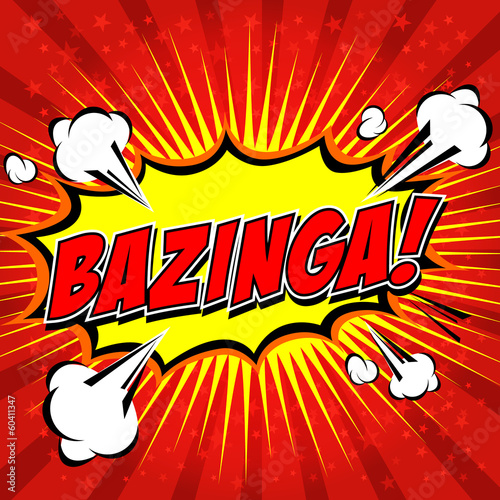 Cuadros en Lienzo Bazinga! Comic Speech Bubble, Cartoon