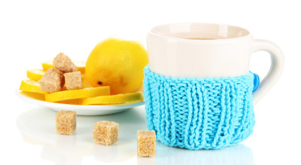 Aufkleber - Cup of tea with lemon isolated on white