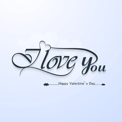 Wall Mural - i love you calligraphic headline text and happy valentine's day