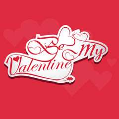Wall Mural - calligraphic be my valentine headline stylish text colorful vect