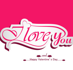 Wall Mural - i love you calligraphic headline and happy valentine's day color