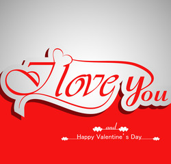 Wall Mural - i love you calligraphic headline text and happy valentine's day