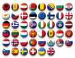 Vector Set of buttons flags of Europe