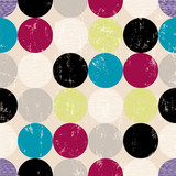 seamless pattern background, retro/vintage style, with circles