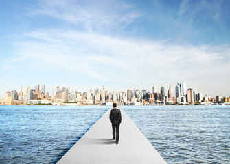 Wall Mural - businessman in suit walking