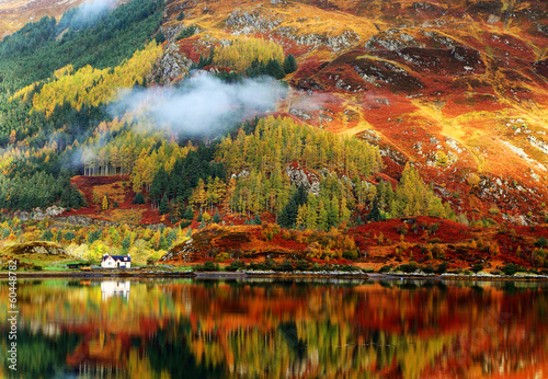 Fotografía Autumn colours in Highlands, Scotland, Europe