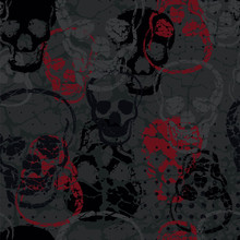 Colored Horror Skull Seamless Pattern
