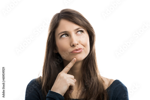 Cuadros en Lienzo Beautiful woman isolated over a white background