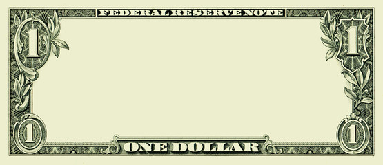 blank one dollar bill