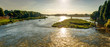 Panorama of Loire River at sunset, landscape near Amboise, France