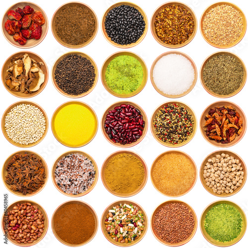 Fototapeta do kuchni spezie aromi ingredienti collage