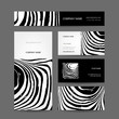 Set of abstract creative business cards, zebra print design