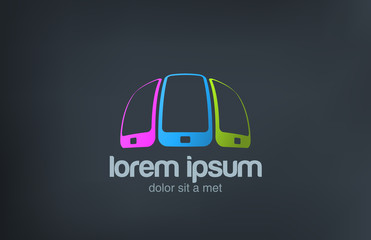 Poster - Logo Mobile phones vector icon design template