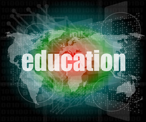 Poster - word education on digital touch screen - learn concept