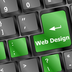 Poster - Web design concept: computer keyboard with word Website on enter