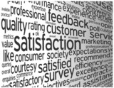 "SATISFACTION" Tag Cloud Globe (customer service quality survey)
