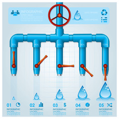 Wall Mural - Water Pipe Business Infographic Design Template