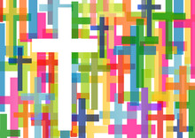 Christianity Religion Cross Mosaic Concept Abstract Background V
