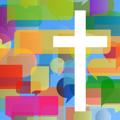 Wall Mural - Christianity religion cross mosaic concept abstract background v