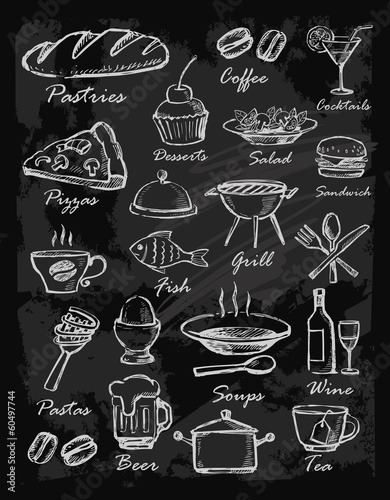 Naklejka dekoracyjna Jedzenie - menu