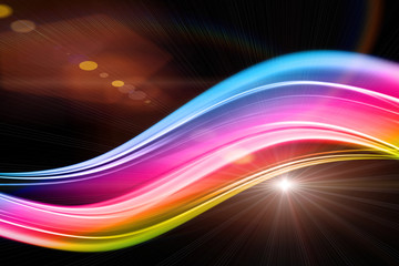 Poster - futuristic wave background design with lights