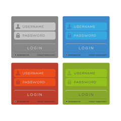 Poster - Vector login interface - password, security