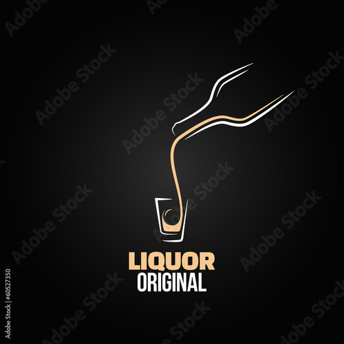 Fotomural liquor shot glass bottle design menu background