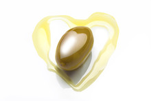 Olive In Heart Shaped Olive Oil