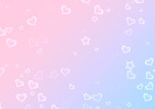 Many Shapes Of Stars And Hearts On Gradient Backgrounds