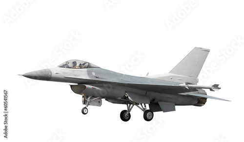 Cuadros en Lienzo unmarked fighter jet isolated on white