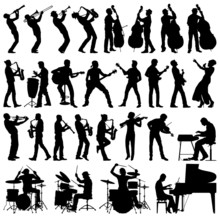 Musicians Vector Silhouettes