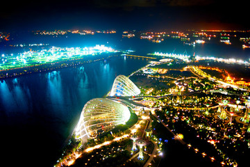 Poster - Night view of Gardens by the Bay