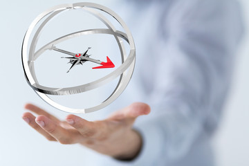 Poster - compass hand