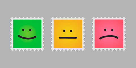 Poster - Mail stamp with emoticons