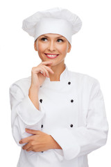 Poster - smiling female chef dreaming