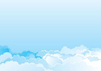 Wall Mural - vector color horizontal background of cloudy sky
