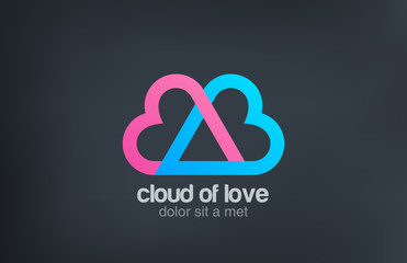 Aufkleber - Logo Heart locked. Cloud of love design. Man & Woman