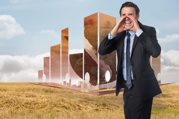 Aufkleber - Composite image of shouting businessman
