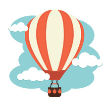 Hot Air Balloon And Clouds