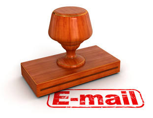 Poster - Rubber Stamp E-Mail (clipping path included)