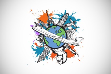 Poster - Composite image of white background with vignette
