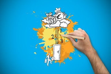Aufkleber - Composite image of hand holding a pencil
