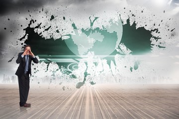 Aufkleber - Composite image of shouting businessman