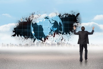 Aufkleber - Composite image of gesturing businessman