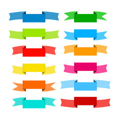 Poster - Colorful Retro Vector Ribbons, Labels Collection